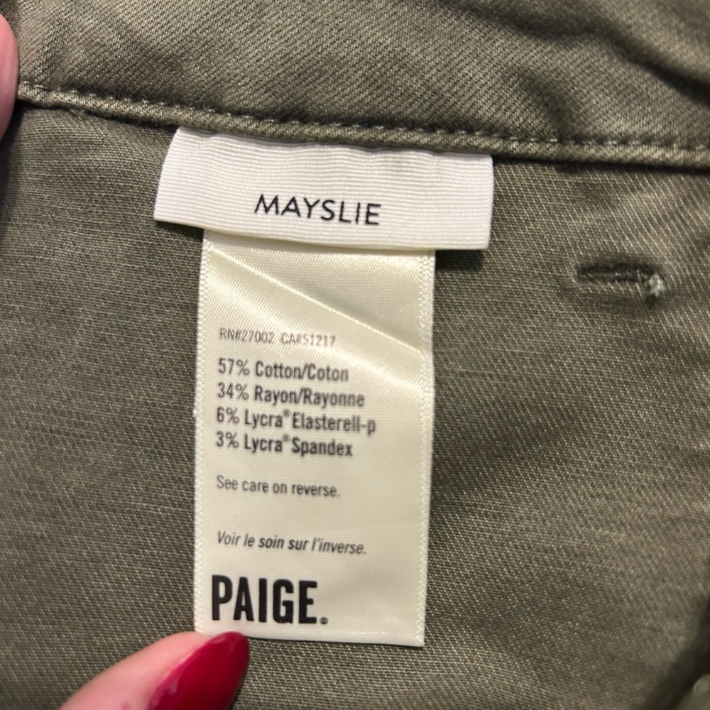 PAIGE Mayslie Straight Leg Pants in Vintage Ivy Green - Picture 6 of 7